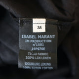 Isabel Marant Etoile Ruffled One Shoulder Mini Dress Teller Black Linen Size 38