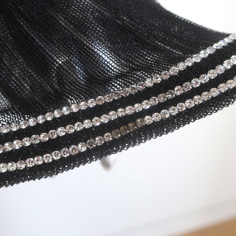 Jonathan Simkhai Maebry Crystal-Trim Ribbed Knit Top Black Size Medium NEW