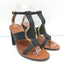 Chloe Rony T-Strap Sandals Black Leather Size 37.5 Open Toe Heels