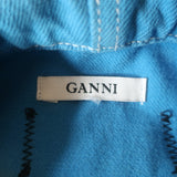 GANNI Sheldon Denim Hooded Jacket Blue Cotton Size 36