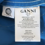 GANNI Sheldon Denim Hooded Jacket Blue Cotton Size 36