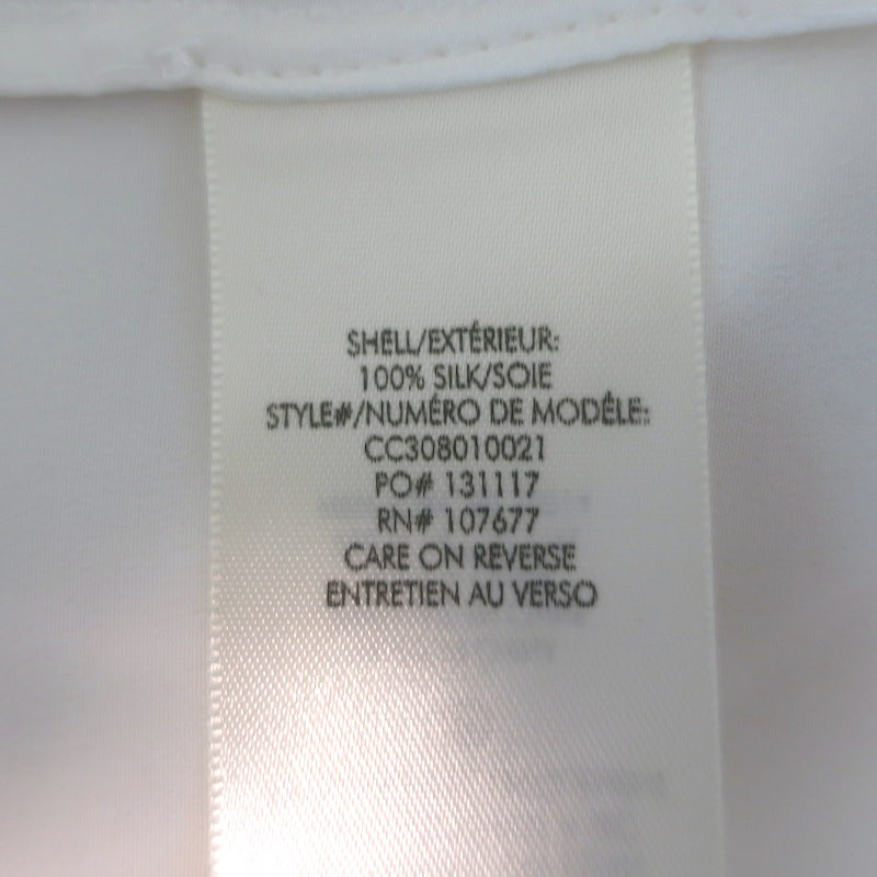 Alice + Olivia Willa Crystal-Embellished Collar Top Cream Silk Size Extra Small
