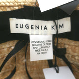 Eugenia Kim Mirabel Satin Bow Straw Sun Hat Natural/Black One Size NEW