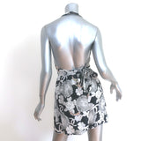 Chanel 10P Halter Mini Wrap Dress Black/White Lion CC Print Silk Size 40