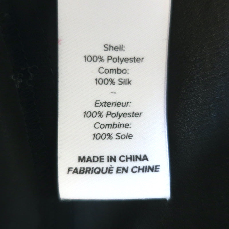 Cinq a Sept Layered Short Sleeve Top Black Chiffon &amp; Ivory Silk Size Small
