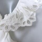 Nili Lotan Everett Ruffled Eyelet-Trim Shirt White Cotton Size Extra Small