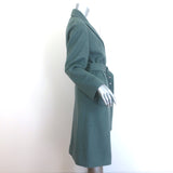 Brunello Cucinelli Belted Felt Coat Soft Teal Wool-Cashmere Size 40