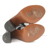 Chloe Rony T-Strap Sandals Black Leather Size 37.5 Open Toe Heels