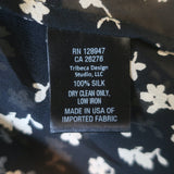 Nili Lotan Demi Bell Sleeve Blouse Black Floral Print Silk Chiffon Size Small