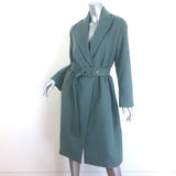 Brunello Cucinelli Belted Felt Coat Soft Teal Wool-Cashmere Size 40