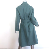 Brunello Cucinelli Belted Felt Coat Soft Teal Wool-Cashmere Size 40