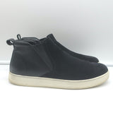 Prada Slip-On High Top Sneakers Black Suede & Leather Size 7