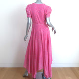 LoveShackFancy Puff Sleeve Maxi Dress Pink Floral Print Cotton Size 4