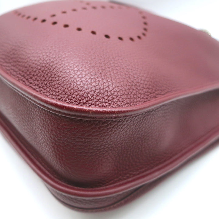 Hermes Evelyne III PM Crossbody Bag Rouge Sellier Leather Palladium Hardware