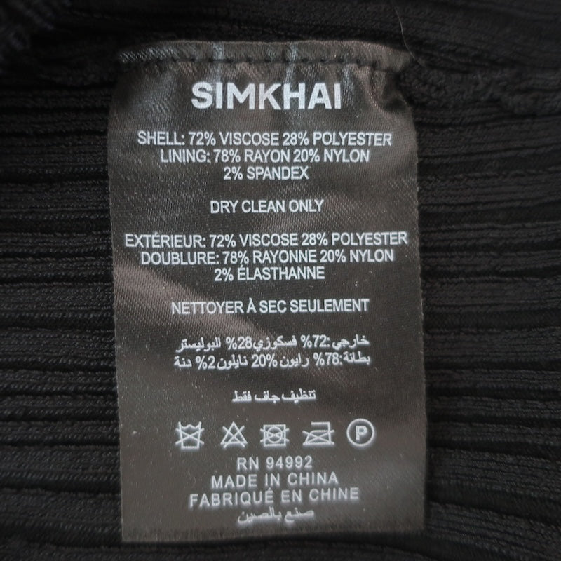 Jonathan Simkhai Maebry Crystal-Trim Ribbed Knit Top Black Size Medium NEW
