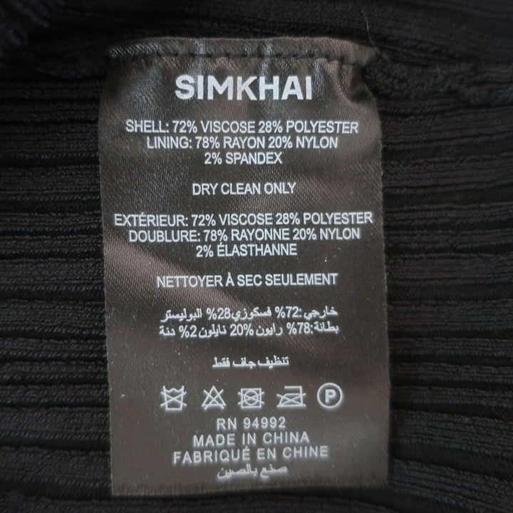 Jonathan Simkhai Maebry Crystal-Trim Ribbed Knit Top Black Size Medium NEW