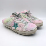 Golden Goose Superstar Sabot Glitter-Star Tie Dye Shearling Sneakers Size 40