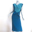 Roland Mouret Colorblock Sleeveless Midi Dress Turquoise Silk Size US 6
