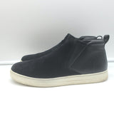 Prada Slip-On High Top Sneakers Black Suede & Leather Size 7