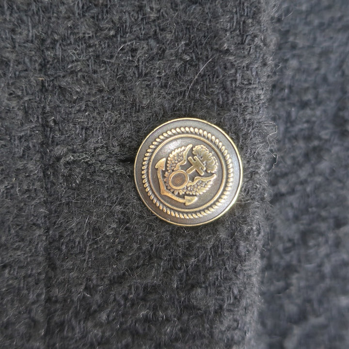 Sandro Wallace Cropped Tweed Jacket Black Cotton-Blend Size 42 NEW