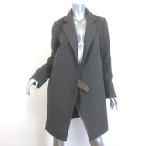 Brunello Cucinelli Leather-Buckle Coat Anthracite Wool-Cashmere Size 40