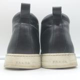 Prada Slip-On High Top Sneakers Black Suede & Leather Size 7