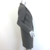 Brunello Cucinelli Leather-Buckle Coat Anthracite Wool-Cashmere Size 40