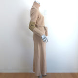 Victoria Beckham Turtleneck Sweater Dress Beige Colorblock Wool Knit Size Medium