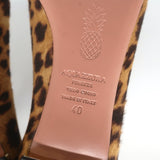 Claudia Schiffer x Aquazzura Studded Ankle Strap Leopard Pony Hair Flats Size 40