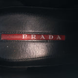 Prada Slip-On High Top Sneakers Black Suede & Leather Size 7