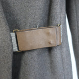 Brunello Cucinelli Leather-Buckle Coat Anthracite Wool-Cashmere Size 40