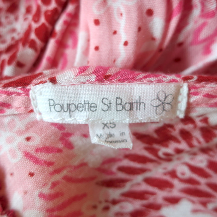 Poupette St Barth Della Tie-Waist Mini Dress Pink Sunflower Size Extra Small