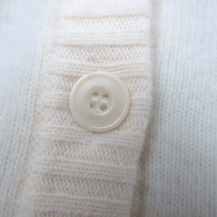 AMI Paris Ami De Coeur Embroidered Cardigan Cream Virgin Wool Size Large