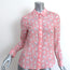 Alice + Olivia Button Down Blouse Willa Pink Poodle Print Silk Size Small NEW