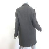 Brunello Cucinelli Leather-Buckle Coat Anthracite Wool-Cashmere Size 40
