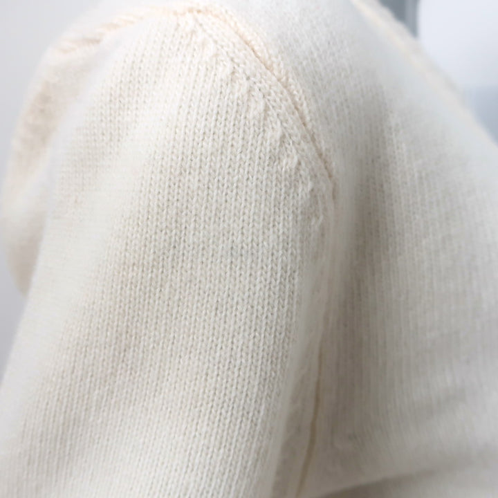 AMI Paris Ami De Coeur Embroidered Cardigan Cream Virgin Wool Size Large