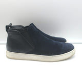 Prada Slip-On High Top Sneakers Navy Suede & Black Leather Size 7