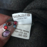 Brunello Cucinelli Leather-Buckle Coat Anthracite Wool-Cashmere Size 40