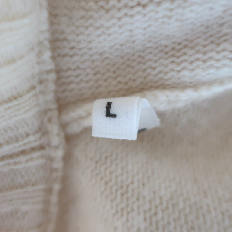 AMI Paris Ami De Coeur Embroidered Cardigan Cream Virgin Wool Size Large