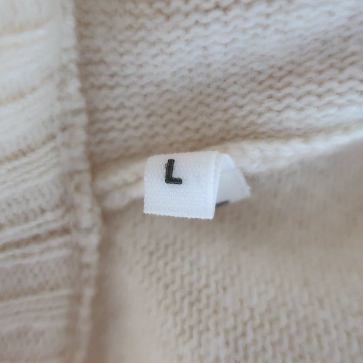 AMI Paris Ami De Coeur Embroidered Cardigan Cream Virgin Wool Size Large