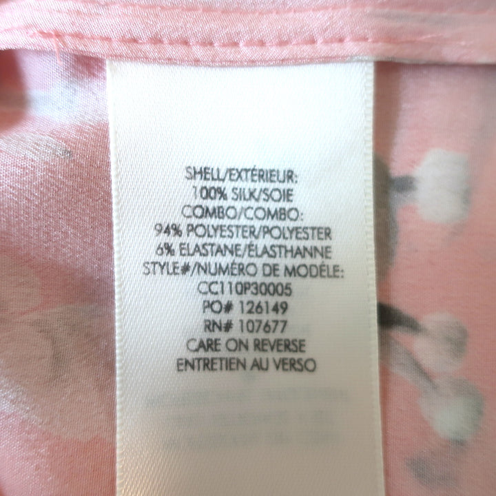 Alice + Olivia Button Down Blouse Willa Pink Poodle Print Silk Size Small NEW