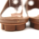 Salvatore Ferragamo Enfola Thong Sandals Brown Leather Size 9.5 C Flat Slides