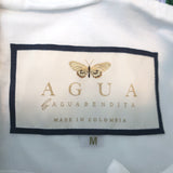 Agua by Agua Bendita Nispero Midi Dress Blue Gardenias Print Linen Size Medium