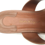 Salvatore Ferragamo Enfola Thong Sandals Brown Leather Size 9.5 C Flat Slides