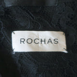 Rochas Jacket Black Lace-Trimmed Crepe Size 38