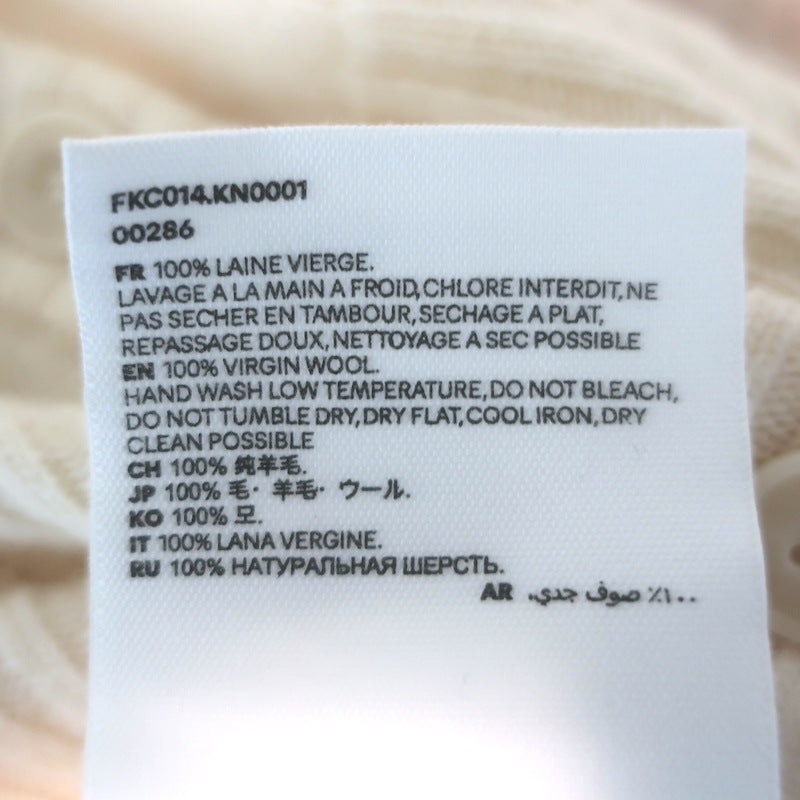 AMI Paris Ami De Coeur Embroidered Cardigan Cream Virgin Wool Size Large
