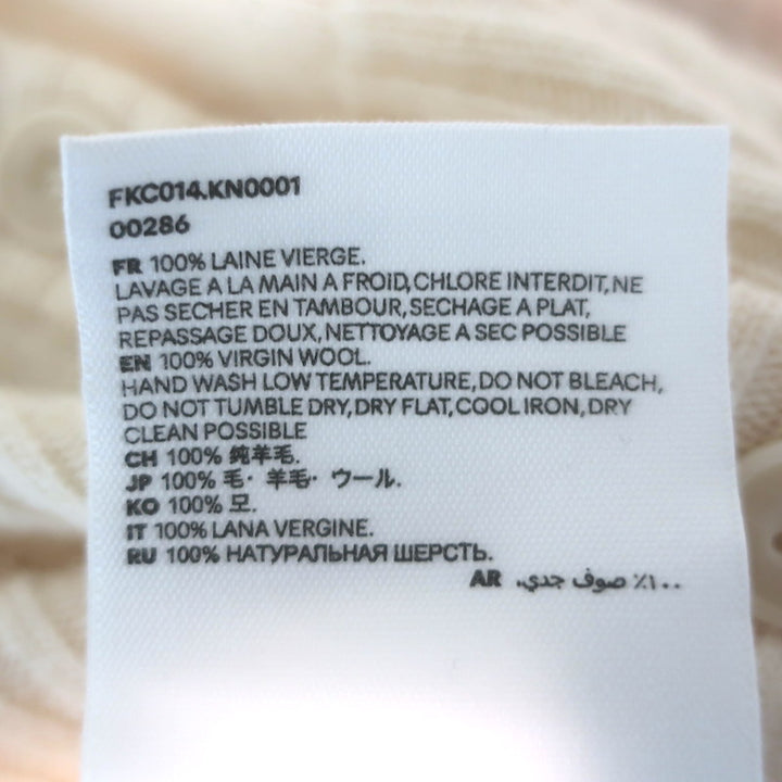 AMI Paris Ami De Coeur Embroidered Cardigan Cream Virgin Wool Size Large