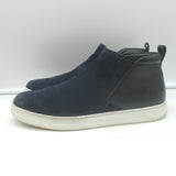 Prada Slip-On High Top Sneakers Navy Suede & Black Leather Size 7