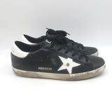 Golden Goose Superstar Low Top Sneakers Black & White Leather Size 40