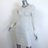 Chanel Crewneck Mini Sweater Dress Ivory Semi-Sheer Silk Knit Size 38